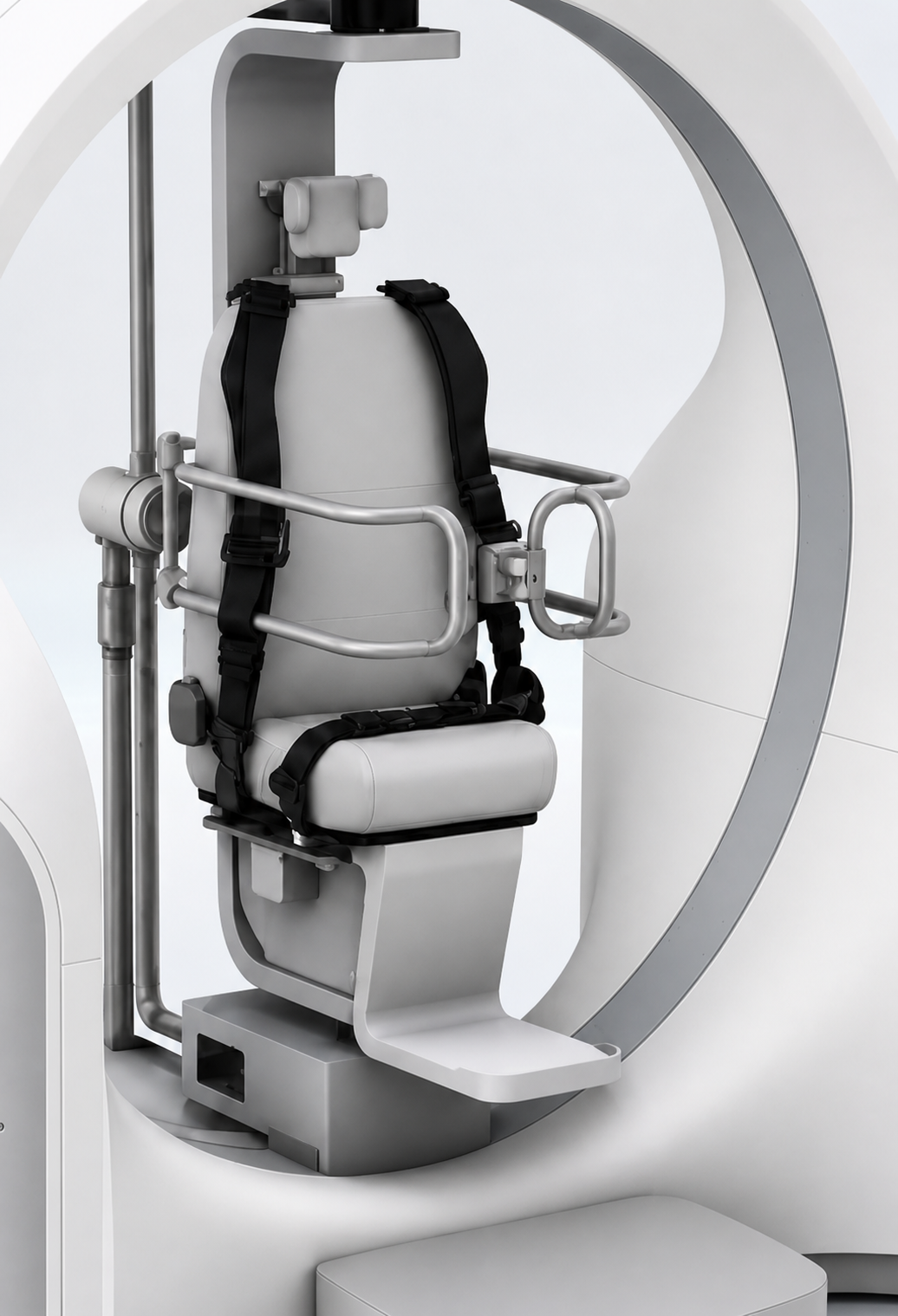 Detail view of the YBL-VDTS treatment chair and safety restraint system